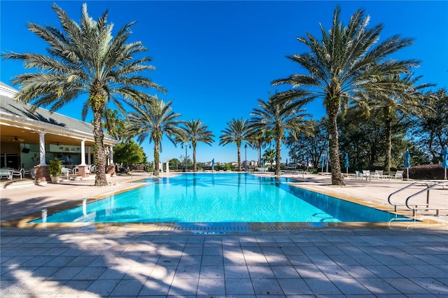 view of pool with a patio area