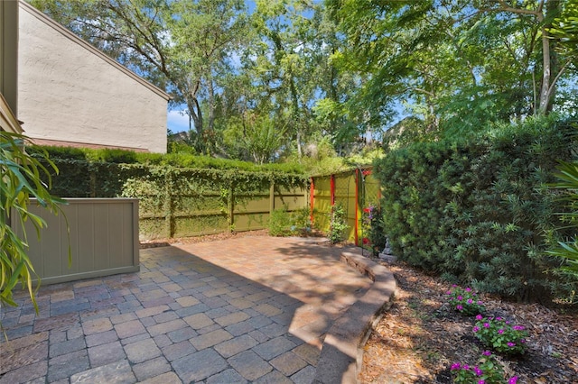 view of patio with a fenced backyard