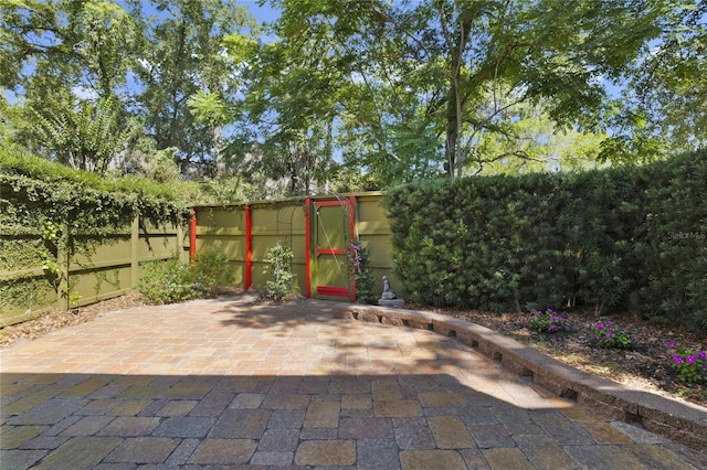 view of patio with a fenced backyard