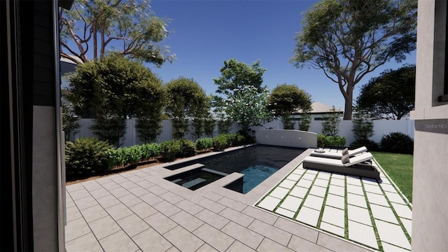 view of swimming pool featuring a patio