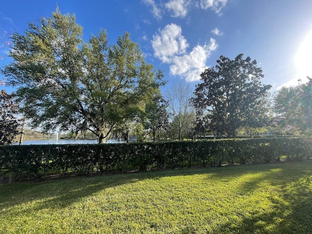 view of yard featuring a water view