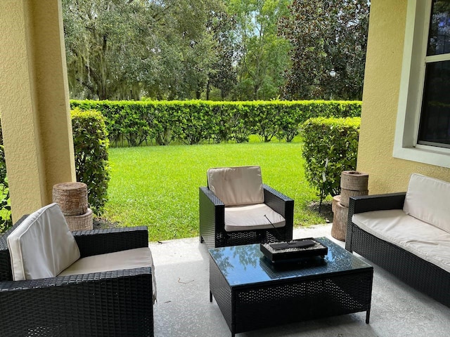 view of patio / terrace featuring an outdoor living space