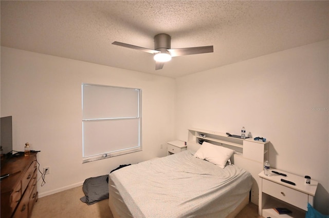 10255 Norwick St, Spring Hill, FL 34608 - bedroom featuring a textured ceiling, a ceiling fan, baseboards, and light carpet