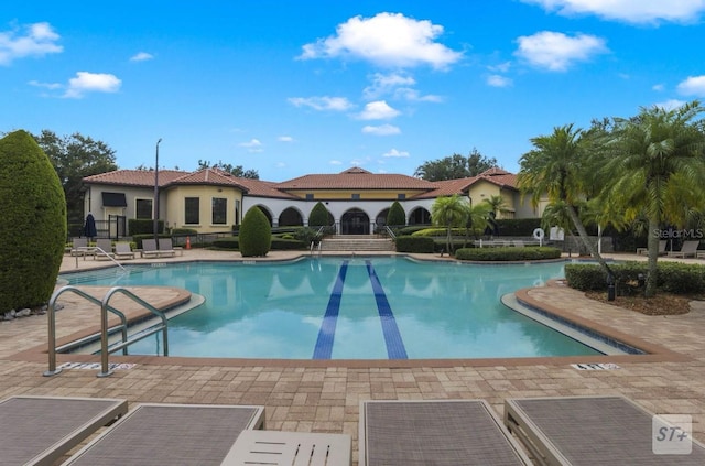 view of pool with a patio area