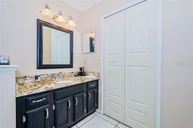 bathroom featuring vanity and tile patterned floors