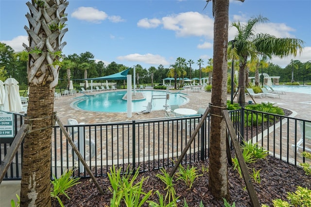 view of pool featuring a patio area