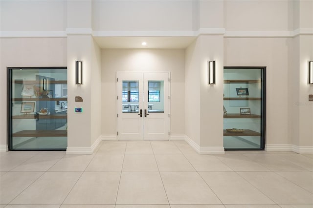 hallway with french doors