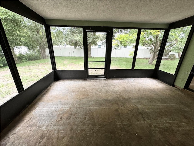 view of unfurnished sunroom