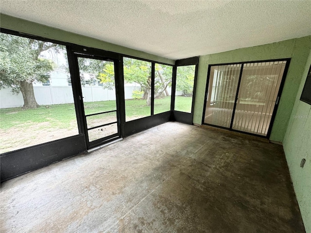 view of unfurnished sunroom