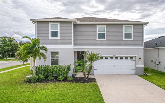 14007 Creek Harbor Dr, Orlando, FL 32824 - view of front of property with a garage, a front lawn, driveway, and stucco siding