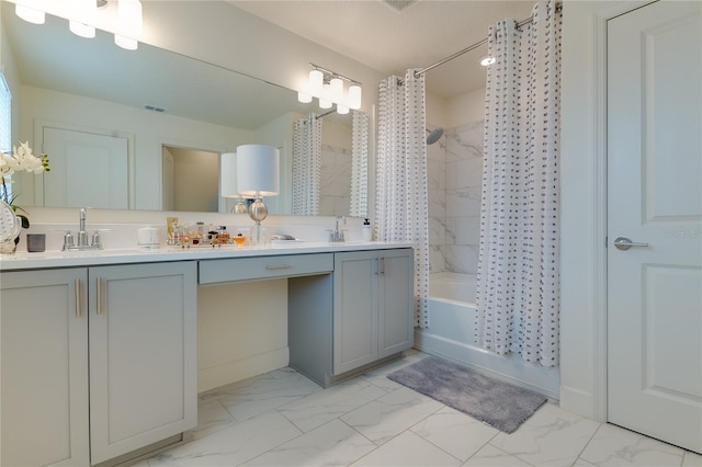 14007 Creek Harbor Dr, Orlando, FL 32824 - full bath with a sink, marble finish floor, and shower / tub combo