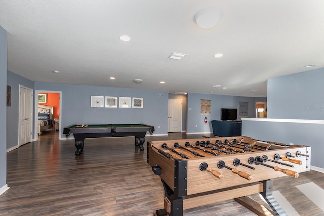 8804 Macapa Dr, Kissimmee, FL 34747 - playroom with dark wood-type flooring, pool table, and recessed lighting