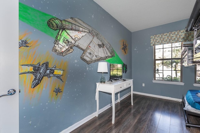 interior space featuring dark wood-type flooring