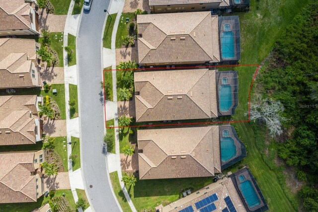 8804 Macapa Dr, Kissimmee, FL 34747 - aerial view of residential area featuring property boundaries highlighted