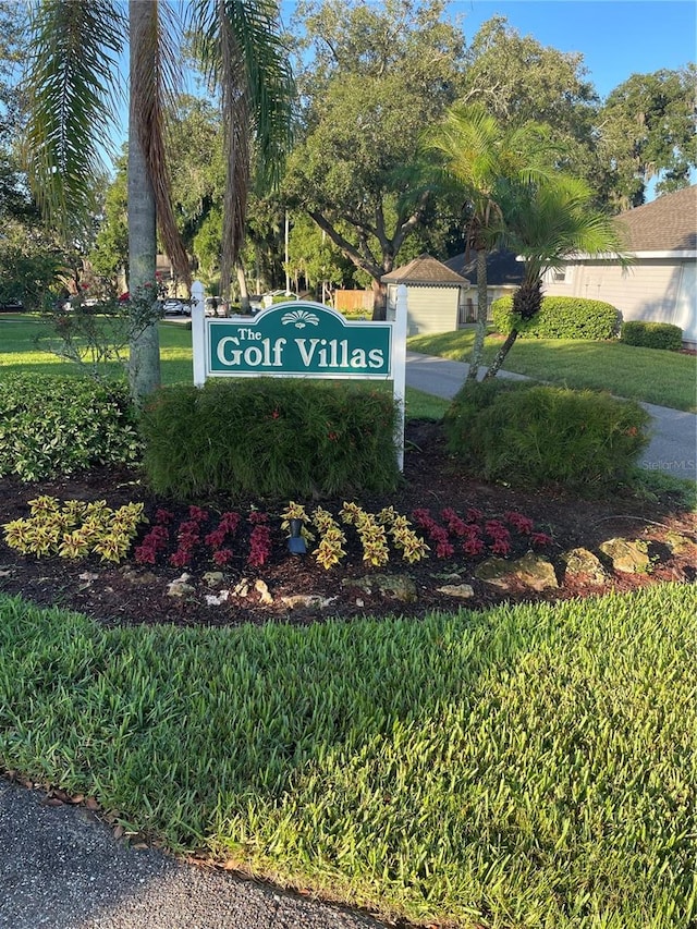 view of community sign