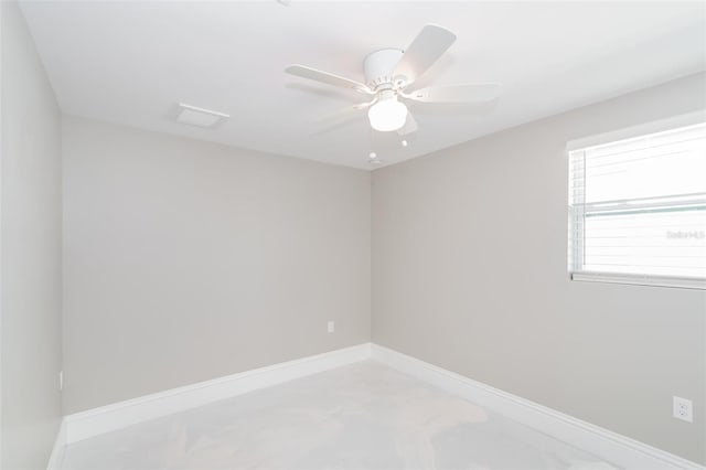 spare room featuring ceiling fan