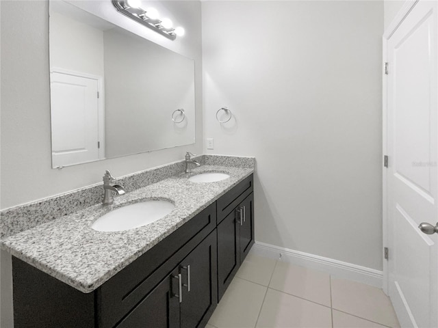 bathroom featuring vanity and tile patterned floors