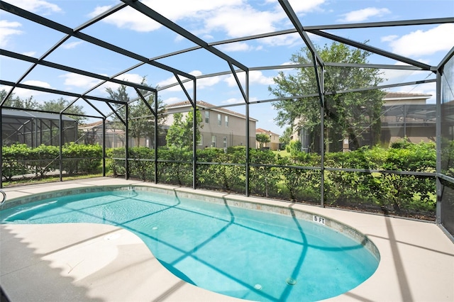 pool with glass enclosure