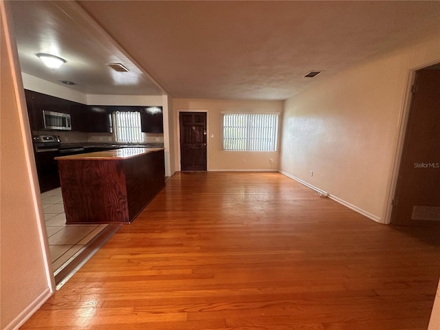 kitchen featuring light wood-type flooring and stainless steel appliances