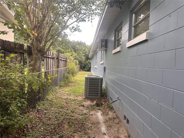 view of home's exterior featuring central AC