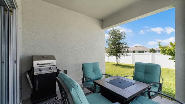 view of patio with grilling area