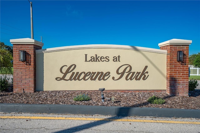 view of community sign