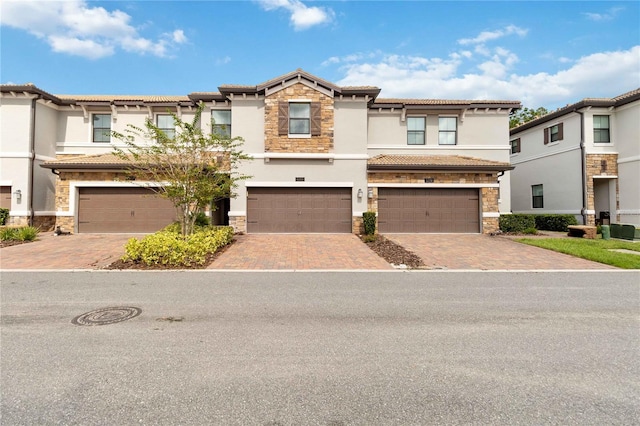 view of property featuring a garage