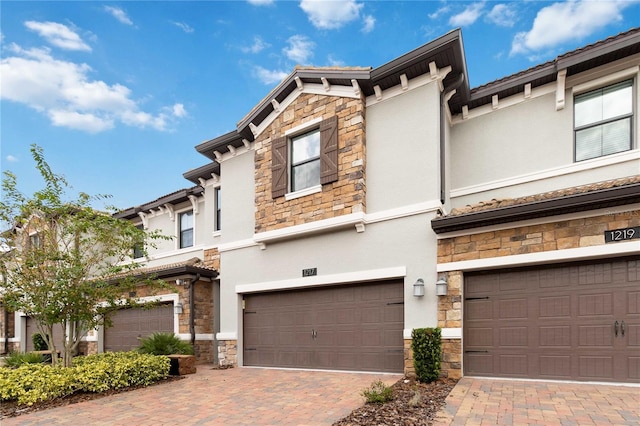 view of property with a garage