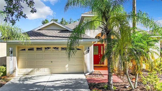 view of front of house with a garage