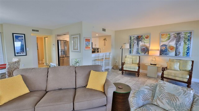 view of tiled living room