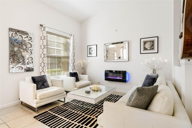 view of tiled living room