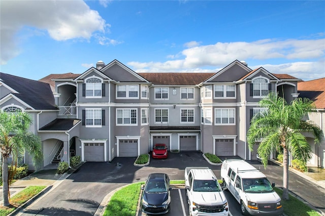 view of property with a garage