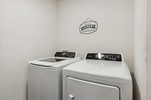 laundry area featuring washer and dryer