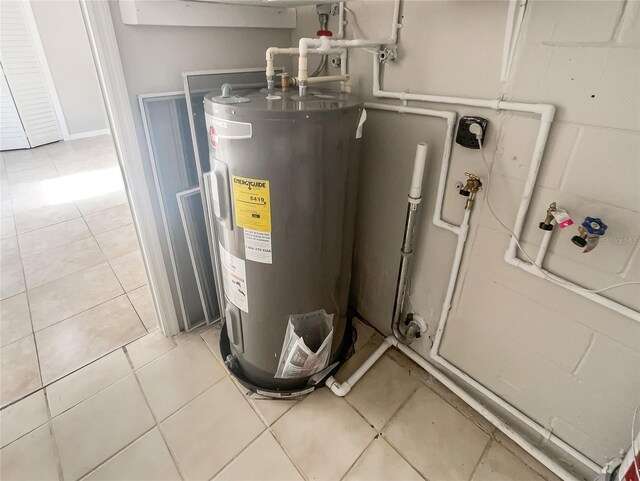 utility room featuring water heater