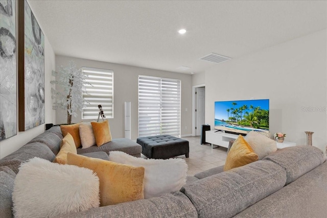 view of tiled living room