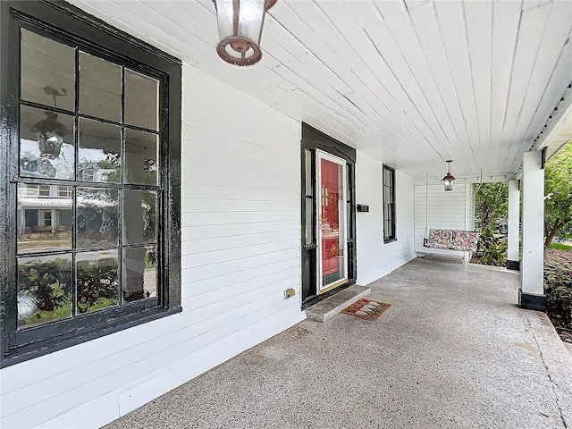 view of patio with a porch