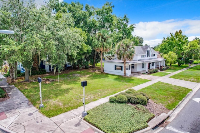 exterior space featuring a front lawn