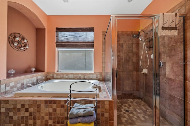 bathroom with independent shower and bath