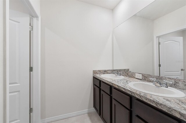 bathroom featuring tile patterned flooring and vanity