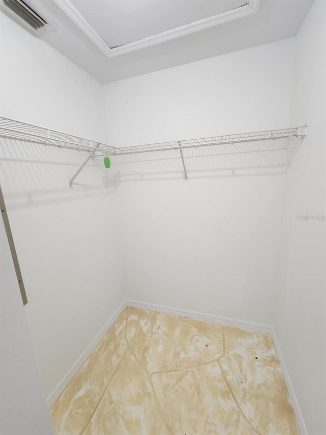 view of walk in closet