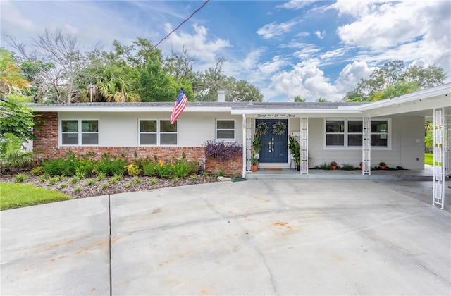 view of ranch-style home