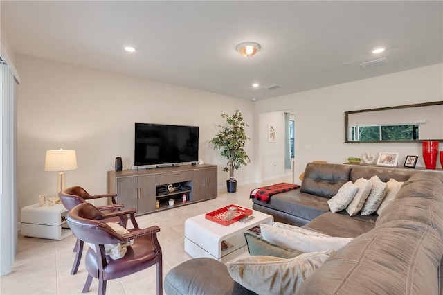 view of tiled living room