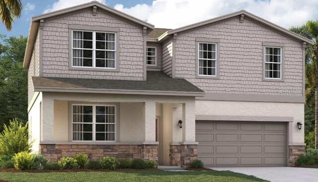 view of front of home featuring a garage