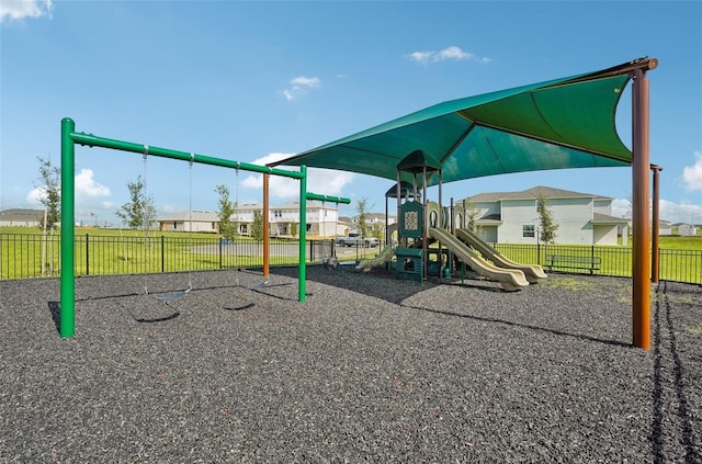 community playground with fence