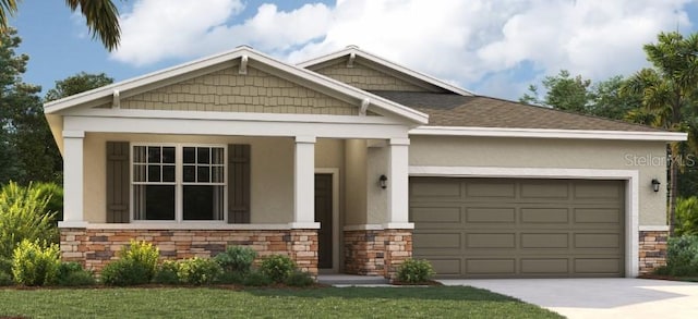 craftsman-style house featuring a garage