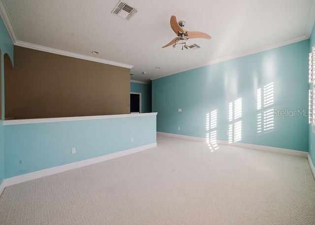 8162 Via Bella Notte, Orlando, FL 32836 - unfurnished room with ornamental molding, ceiling fan, and carpet floors