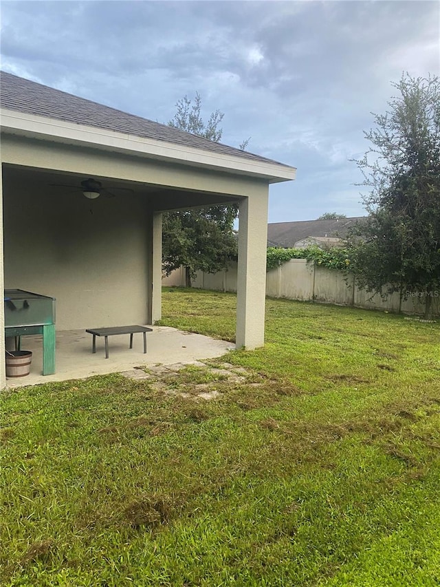 view of yard featuring a patio area