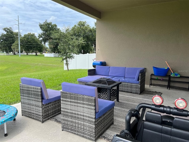 view of patio featuring outdoor lounge area