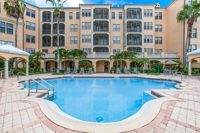 view of pool with a patio area