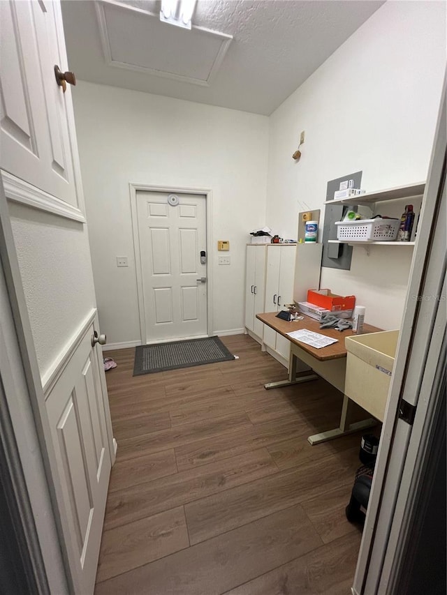 interior space featuring dark hardwood / wood-style flooring